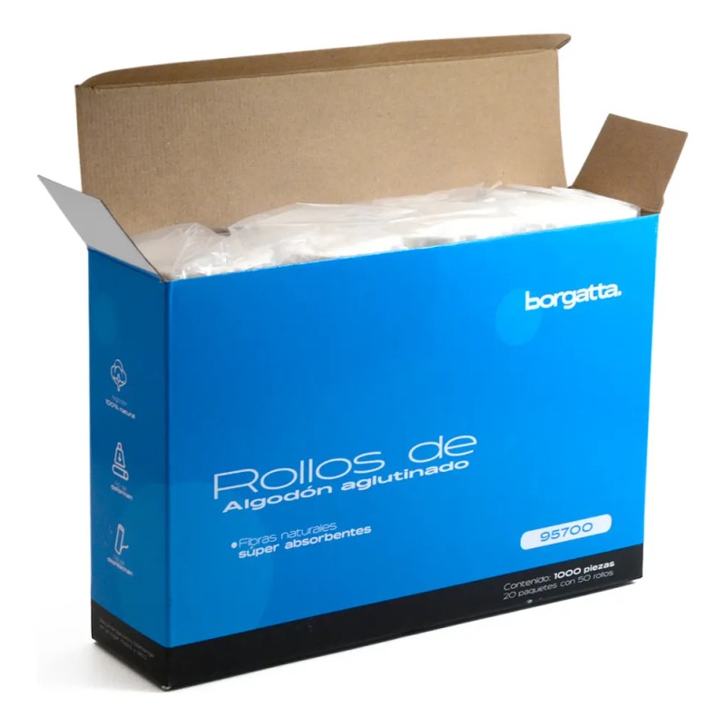 Rollo De Algodon Dental Absorbente Borgatta Caja 1000 Pzs
