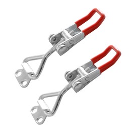 2Set Adjustable Toggle Clamp (Lock Hole),220lbs 304 Stainless Steel Capacity for Toolbox, Door, Box, Trunk, Tractor Cover, Smoke Cover, Woodworking Fixture and Quick Release Pull Lock.