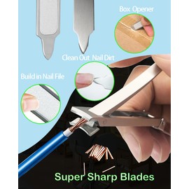 HEYCROWN Small Nail Clippers Travel Fingernail Clipper Ultra Thin Foldable Design