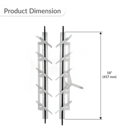 Brixwell JS18 Jalousie Strip Hardware 18" Length 5 Blades Aluminum Pair