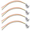 4 Sets PreWired Round LEDs Waterproof 2Color Light Common Anode