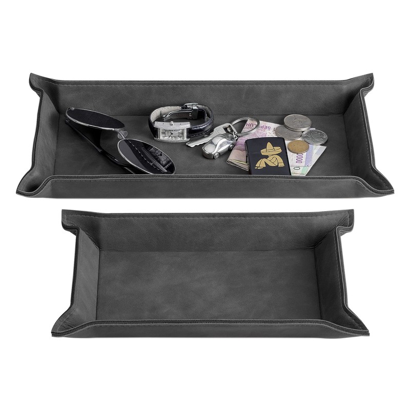 Navaris レザートレイ 2個セット 小物入れ トレー - ジュエリートレイ アクセサリー 鍵置き 卓上