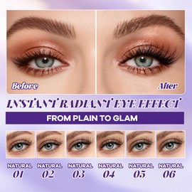 B&Q Natural Wispy Cluster Lashes 132PCS Lash Clusters C Curl 8-16mm DIY Individual Eyelashes Cruelty Free & Easy Apply Eyelash Clusters Soft Individual Lashes for Daily Look(Natural 01)