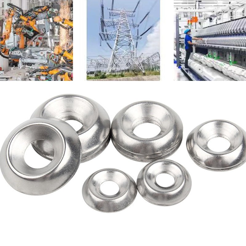 100 PCS Stainless Steel Cup Washers, M6 Countersunk Finishing Washers