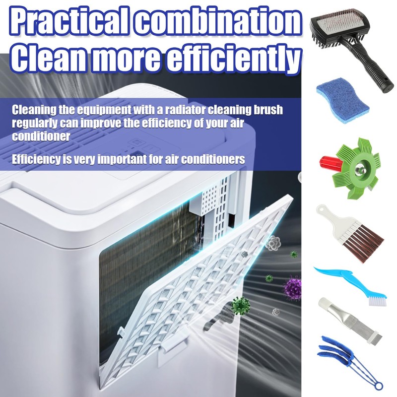 BOJACK Air Conditioner Fin Cleaner kit, Brush Condenser Ac Coil
