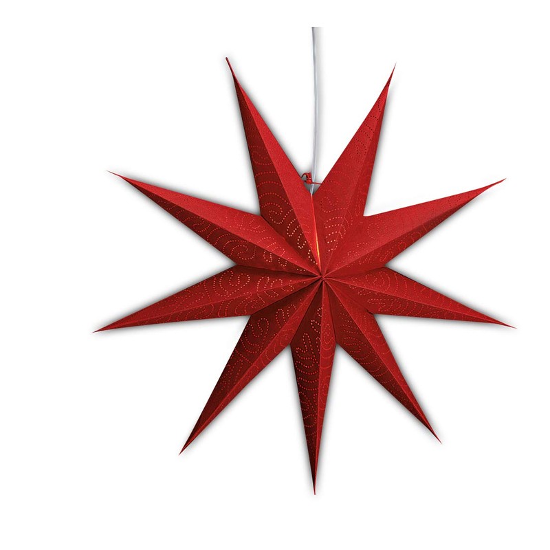 Illuminated 5-Point Star in White - 60 cm Paper Star,