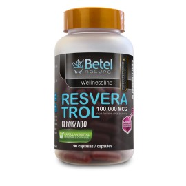 Betel Natural Resveratrol 100,000 mcg | 90 Veg Capsules | Antioxidant + Vitamins