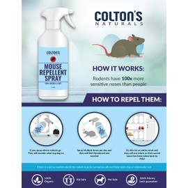 Colton’s Naturals Mice Repellent - 32 Ounce -Mouse Repellent Spray - 100% Natural Peppermint Oil to Repel Mice, Rodent Repellent - Natural Deterrent to Rats & Mice - Best Alternative to Mouse Trap