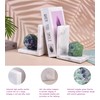 AMOYSTONE Marble & Fluorite Bookends - Heavy Duty L-Shape Book