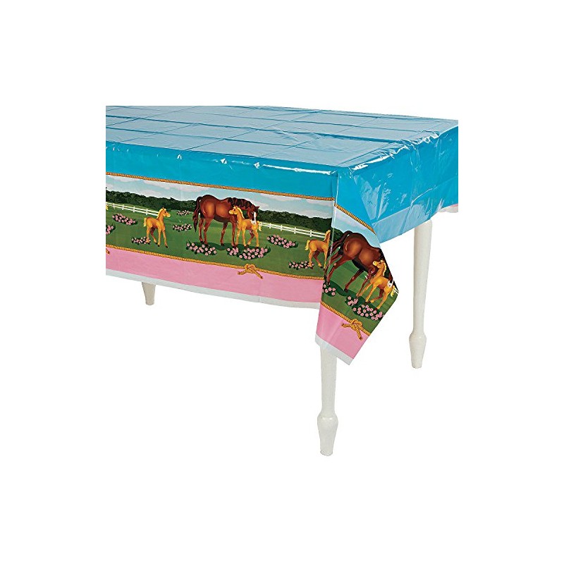 Fun Express Horse Mare and Foal Plastic Table Cover -
