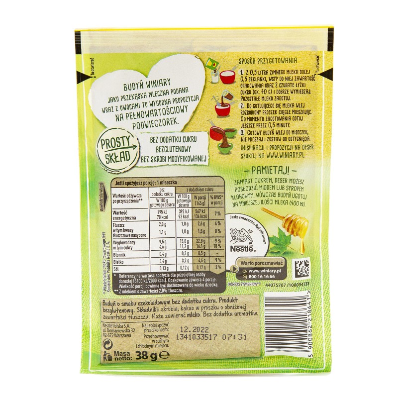 Winiary Chocolate Flavored Pudding 60g (2.12oz) - 5 pack