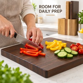 3-Piece Book-Shaped Wooden Cutting Board Set with Upright Storage Base
