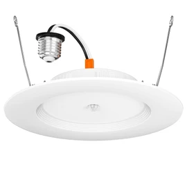 Amico 5/6 inch Motion Sensor Recessed Light, 12.5W=100W, 950LM, 2700K/3000K/4000K/5000K/6000K Selectable, LED Retrofit Can Lights, IC Rated - ETL & FCC, White