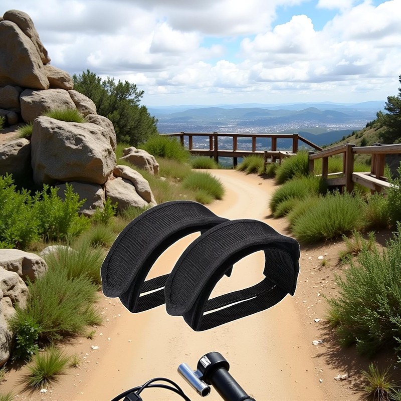 2 x Black Pedal Straps for Bike Pedals and Cleats