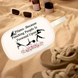 PXTIDY Pilates Clear Toiletry Bag Yoga Lover Gift Pilates Instructor Gift Coach Yoga Gym Clear Cosmetic Organizer Case Pouch