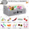 Zopeal 55 Pcs Large Cat Box Toy Set, Storage Basket