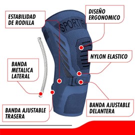 SPORTIFY Rodillera Ortopédica Ajustable para Control del Dolor - Rodilleras Deportivas con Cintas de Ajuste para Estabilidad de Rodilla, Ideal para Dolor de Rodillas y Meniscos