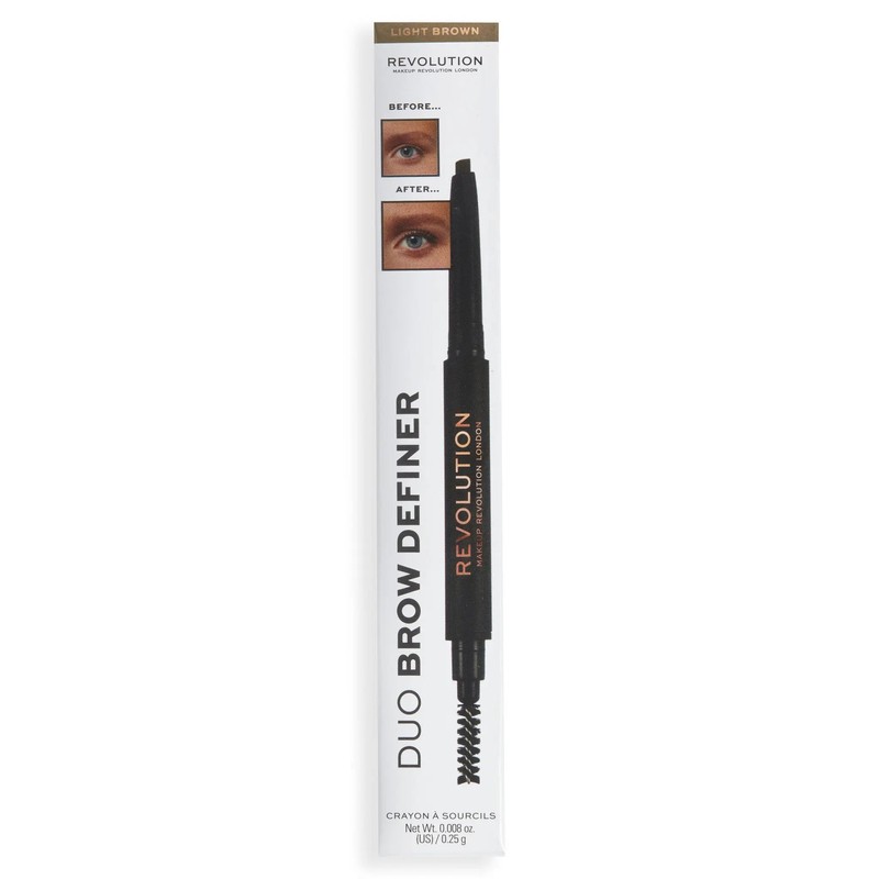Makeup Revolution Duo Brow Definer Pencil, Medium Brown - Donkerblond