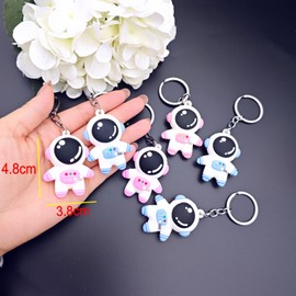 JZK 6x Astronaut keychain, cute spaceman key ring for backpack, space themed gift, kids bithday party favours giveaways thankyou gift for boys girls, classroom prize