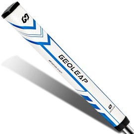Geoleap Pro-M Midsize Putter Grip- Soft Polyurethane Material, Light Weight Golf Grips,Anti-Slip Pattern, Comfortable Feel,5 Color to Choose. (Blue White)