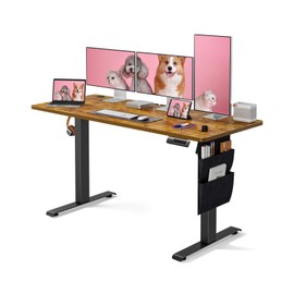 Marsail Standing Desk Adjustable Height, 55x24 Inch Electric Standing Desk with Storage Bag, Stand up Desk for Home Office Computer Desk Memory Preset with Headphone Hook