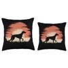 German Shorthaired Pointer Sunset Silhouette Throw Pillow