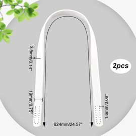 PH PandaHall 2 Pcs Bag Handle 24.4" Long Leather Handle Bag Handle Leather Strap Repair Replacement Synthetic Leather Perforated Handle Sew on Bag Handle Handmade Craft Supplies White