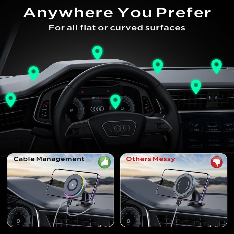 Hinyx Mag-Safe Handyhalterung Auto mit Ladefunktion, Autohalterung Ladegerät Magnet Auto
