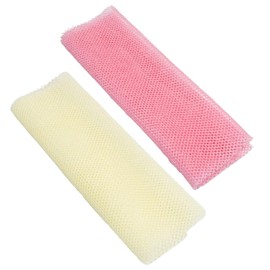 GXGM African Net Sponge, African Mesh Sponge Exfoliating Net African Body Scrubber Bath Rags Washcloth Shower Body Back Scrubber Skin Smoother for Home Use, Pack of 2, bronze