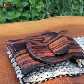 IndoMode Natural Light Color Coconut Shell Handcrafted Elongated Beads Elastic Wood Belt