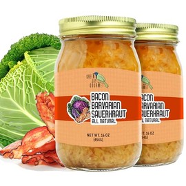 Green Jay Gourmet Relish - Bacon Sauerkraut Relish - Sweet & Tangy Sauerkrat - Bacon Relish & Spread - USA Made - For Burgers, Hot Dogs, Sandwiches & More - Gluten-Free, No MSG & Small-Batch - 2 x 16 Ounces