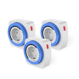 Garza - Mini Programmable Digital Timer with 8 Programmes, 7 Days, White, Dimensions: 8 x 7.5 x 8.5 cm