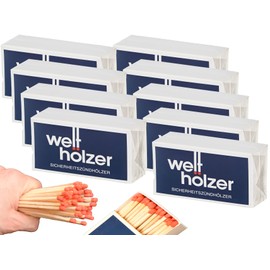 jameitop® Pack of 10 XL World Wood Matches 500 Igniter Packs Retro/Vintage Long Wood Matches