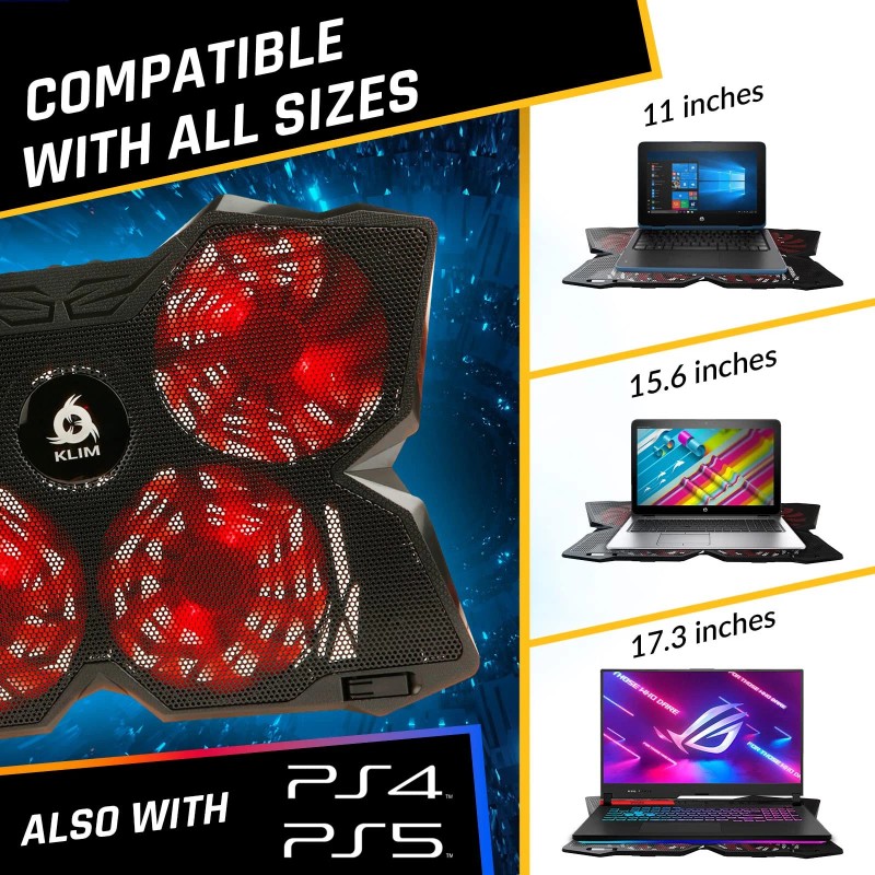 KLIM Wind Laptop Cooling Pad with 4 Fans Universal Compatibility