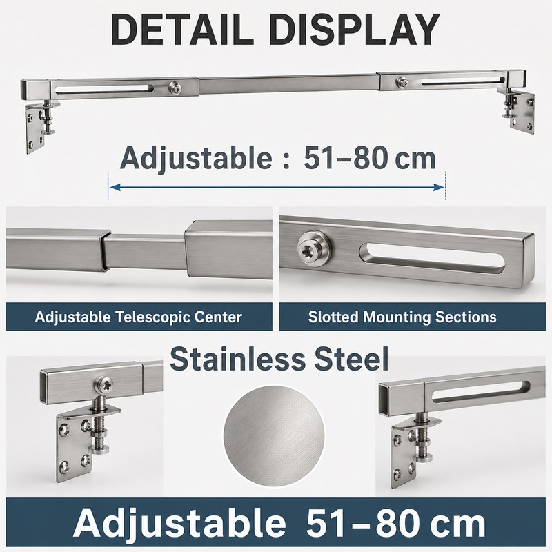 Undermount Sink Support Bracket for Kitchen Installation - Adjustable Stainless
