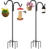 Double Shepherds Hooks for Outdoor,76" Heavy Duty Bird Feeder Pole