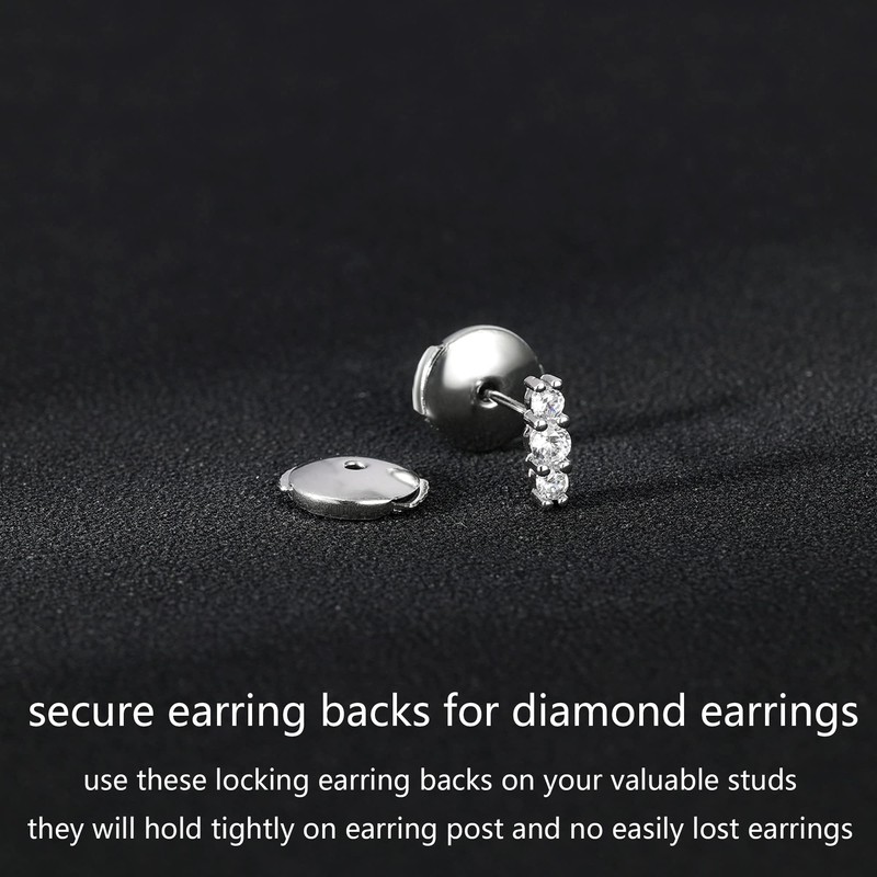 AoedeJ Stainless Steel Locking Earring Backs for Studs Locking Earring
