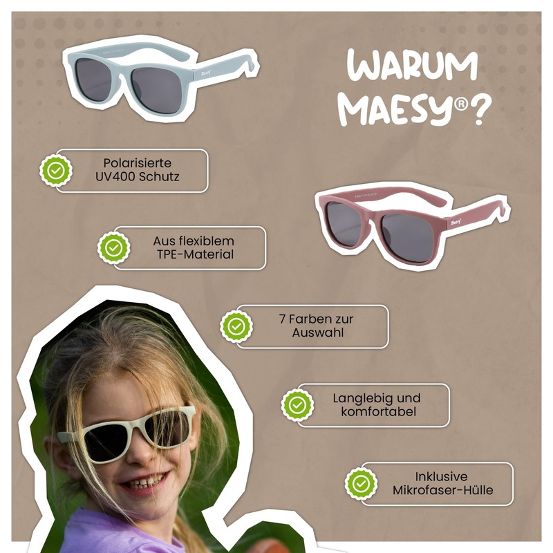 Maesy Children's Sunglasses 3-6 Years - UV400 Protection Polarised Lenses
