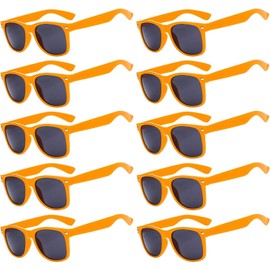 Vintage Retro Eyeglasses Sunglasses Smoke Lens 10 Pack Colored Colors Frame OWL (Orange_Smoke_10_Pairs, PC Lens)