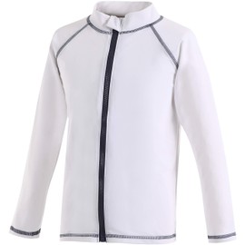 Asbrio Rash Guard, Long Sleeve, Various Sizes, Women's, Kids, Men's, UV Protection, white