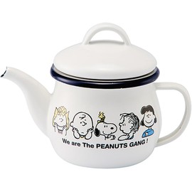Enameled Peanuts Enamel Teapot (with Strainer) White Size: Approx. W 7.1 x D 4.2 x H 4.9 inches (18 x 10.6 x 12.5 cm) SNJ-2306