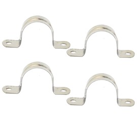 MACHSWON Pack of 4 Pipe Band Clamp 120 mm 304 Stainless Steel Pipe Clamps U-shaped Pipe Straps Saddle Clip Two Hole Pipe Band Tension Clips U Pipe Ring Hose Clamp