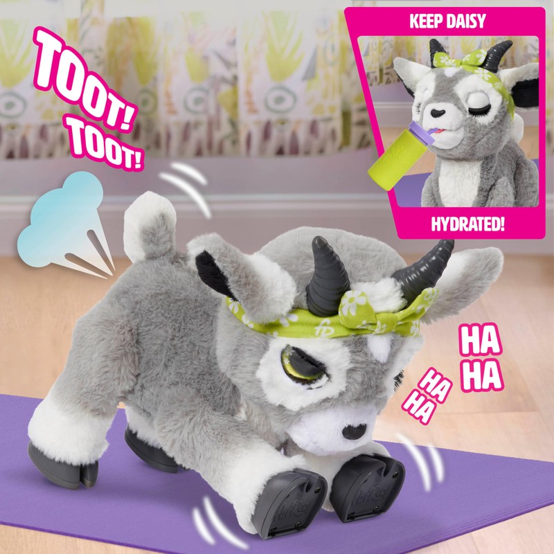 furReal Daisy the Yoga Goat Interactive Toy, 11-inch Realistic Plush,