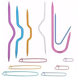 12 Pieces Stitch Holders for Knitting Uk,Knitting Stitch Holders,Knitting Accessories,Colorful Metal Safety Pin Shaped Locking Stitch Markers,For DIY Knitting Notions Crochet Needle Hooks Craft