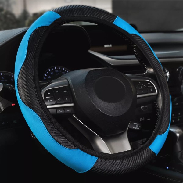 Unbranded 15'' Car Steering Wheel Cover Carbon Fiber Elastic Fabric