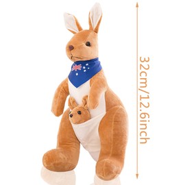 NTEVXZ Kangaroo Plush Toys, Stuffed Toy Kangaroo, Mother and Child Kangaroo Doll, Kangaroo Holding Baby Stuffed Toy, Birthday Gift for Children