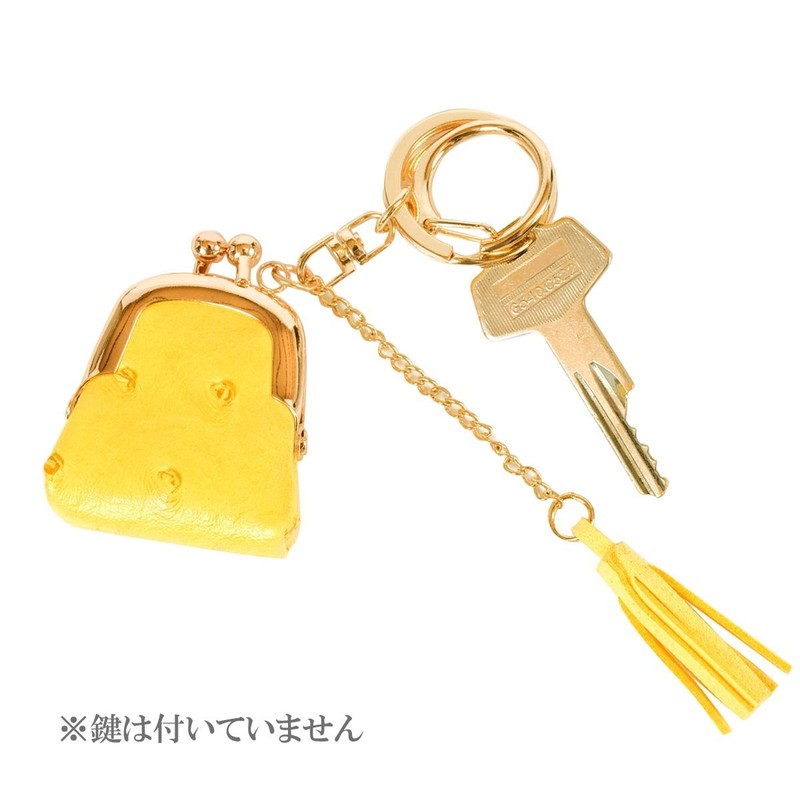 [コロンッとかわいい] 手のひらサイズのがま口 チャーム(イエロー)