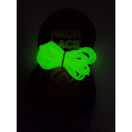 Neon Lace Vintage NOS Pair of Glow in the Dark Neon Shoe Yellow Pasta Color / Green Glow