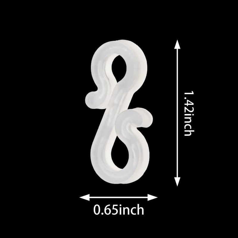 EQUIJUANCE Plastic Gutter Hooks, S Clips for Christmas Lights, Outdoor