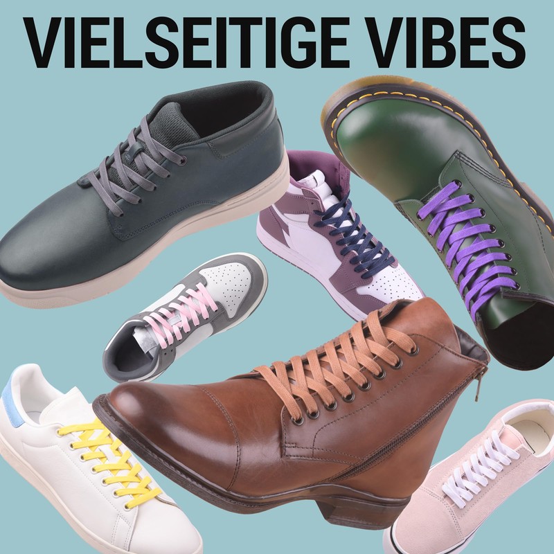 Miscly Flat Shoelaces - Waxed Tear-Resistant for Stiffles and Leather